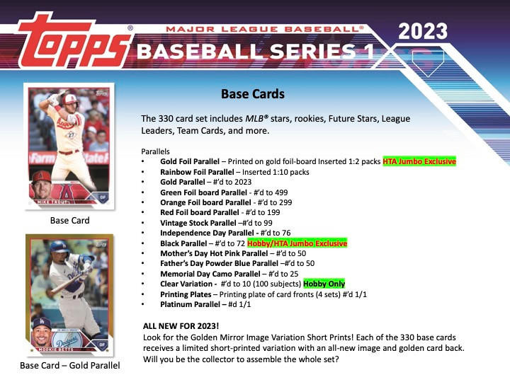 2023 Topps Series 1 Baseball Hobby Box