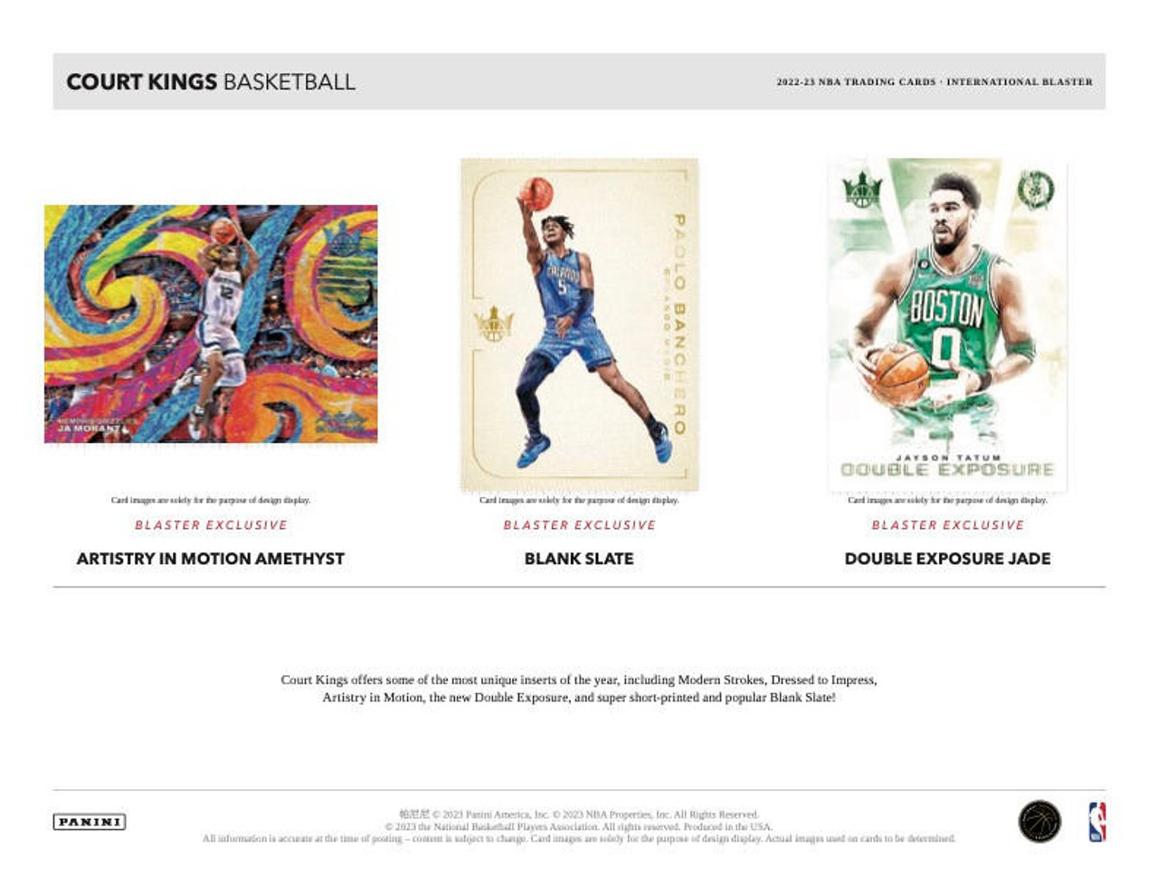 2022/23 Panini Court Kings Basketball Blaster Box