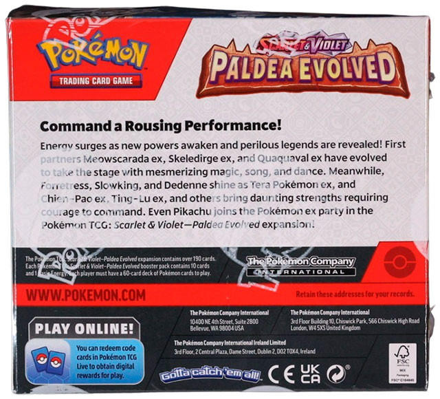 Pokemon Scarlet & Violet Paldea Evolved Booster 6 Box Case Pokemon Scarlet & Violet Paldea Evolved Booster 6 Box Case