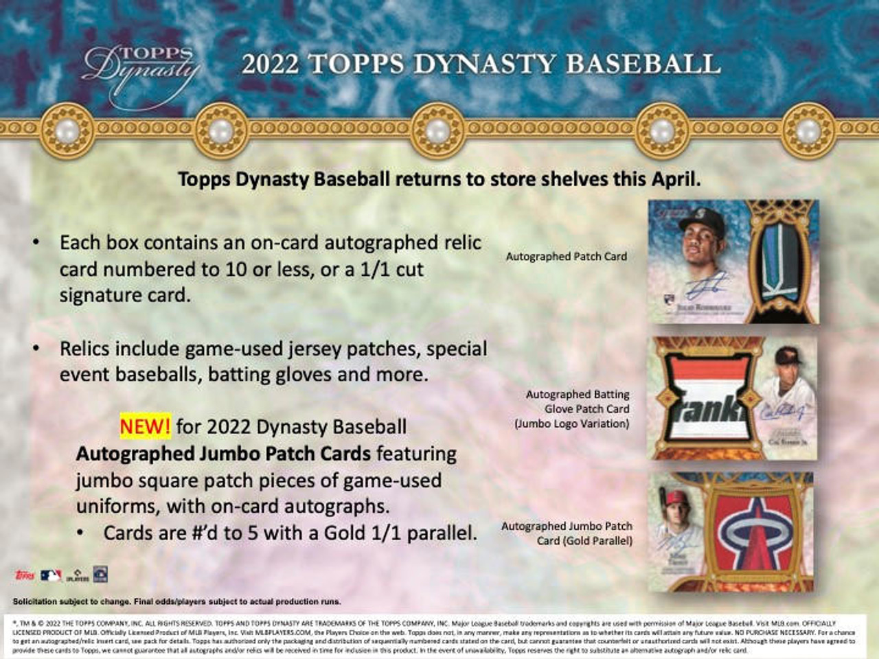 2022 Topps Dynasty Baseball Hobby Box