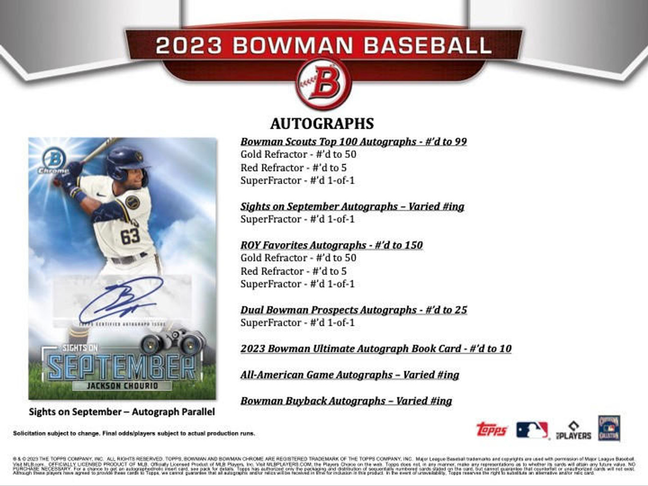 2023 Bowman Baseball Jumbo HTA Pack