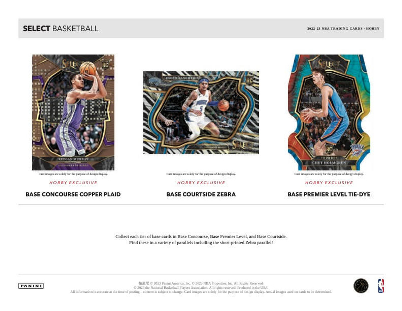 2022-23 Panini Select NBA Basketball Cards Checklist