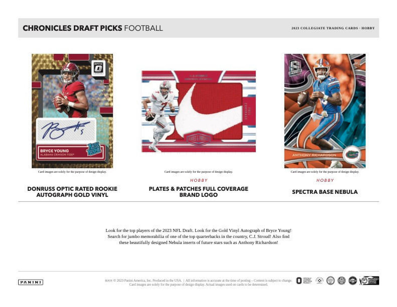 2023 Panini Chronicles Draft Picks Collegiate Football Hobby Pack