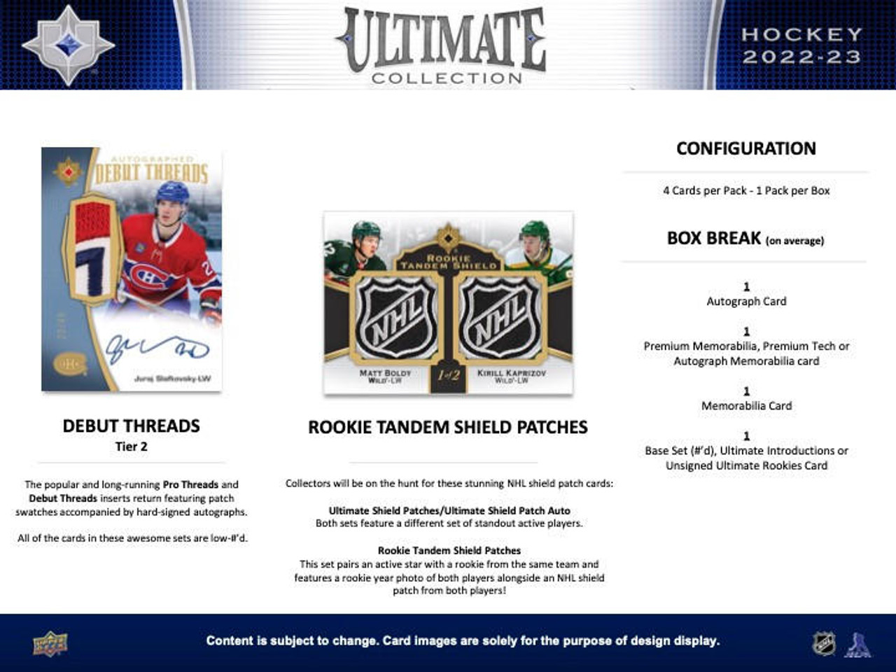 2022/23 Upper Deck Ultimate Collection Hockey Hobby Box