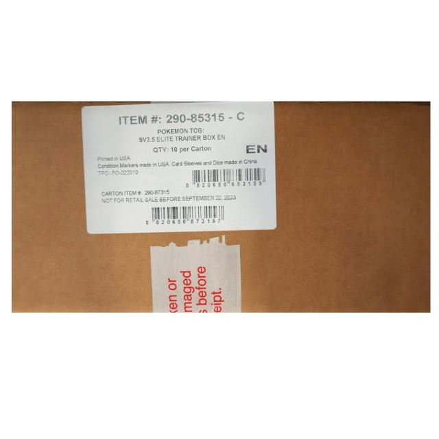Pokemon Scarlet & Violet 151 Elite Trainer 10 Box Case Pokemon Scarlet & Violet 151 Elite Trainer 10 Box Case