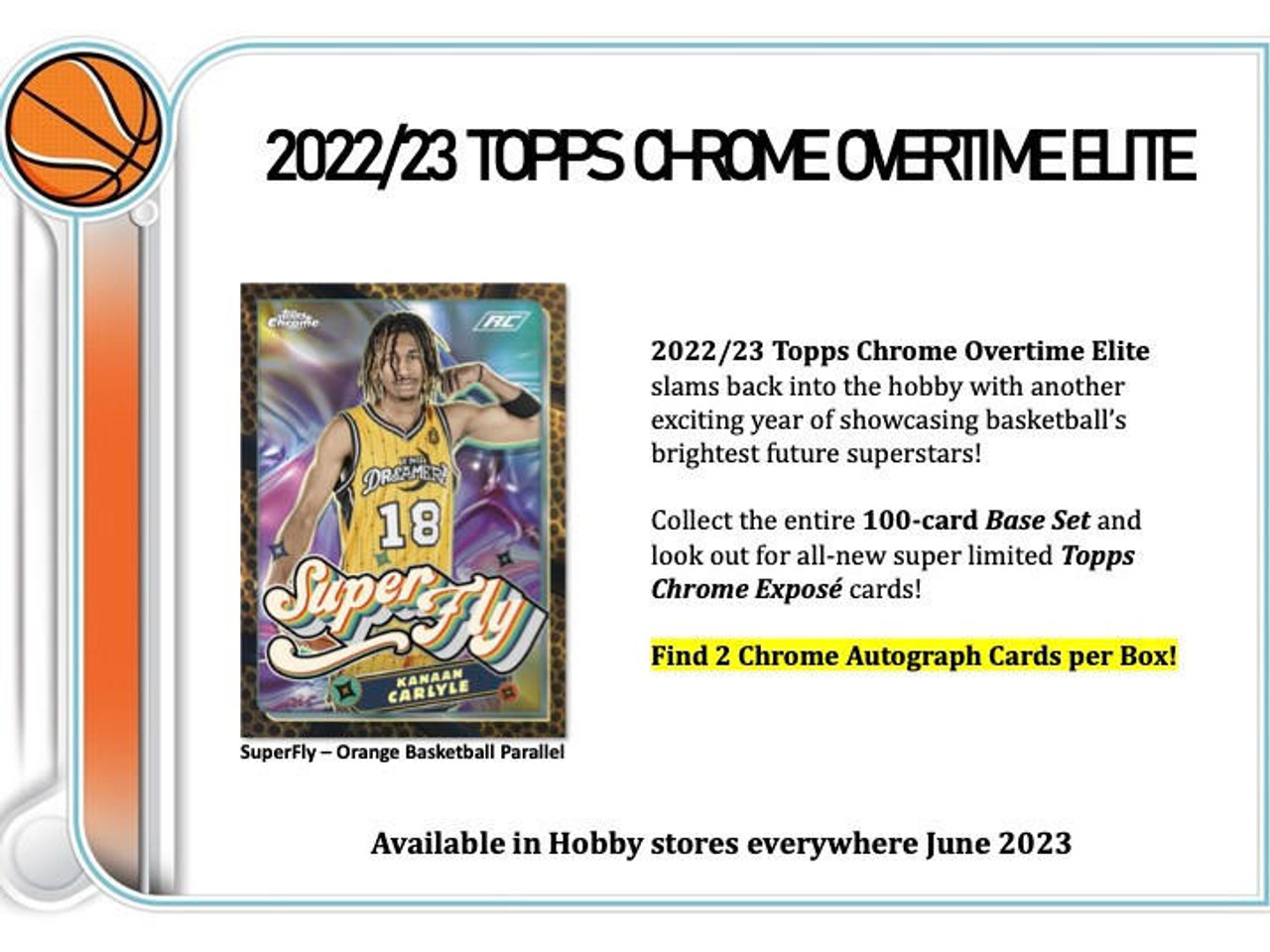 2022/23 Topps Chrome Overtime Elite Basketball Hobby 12 Box Case