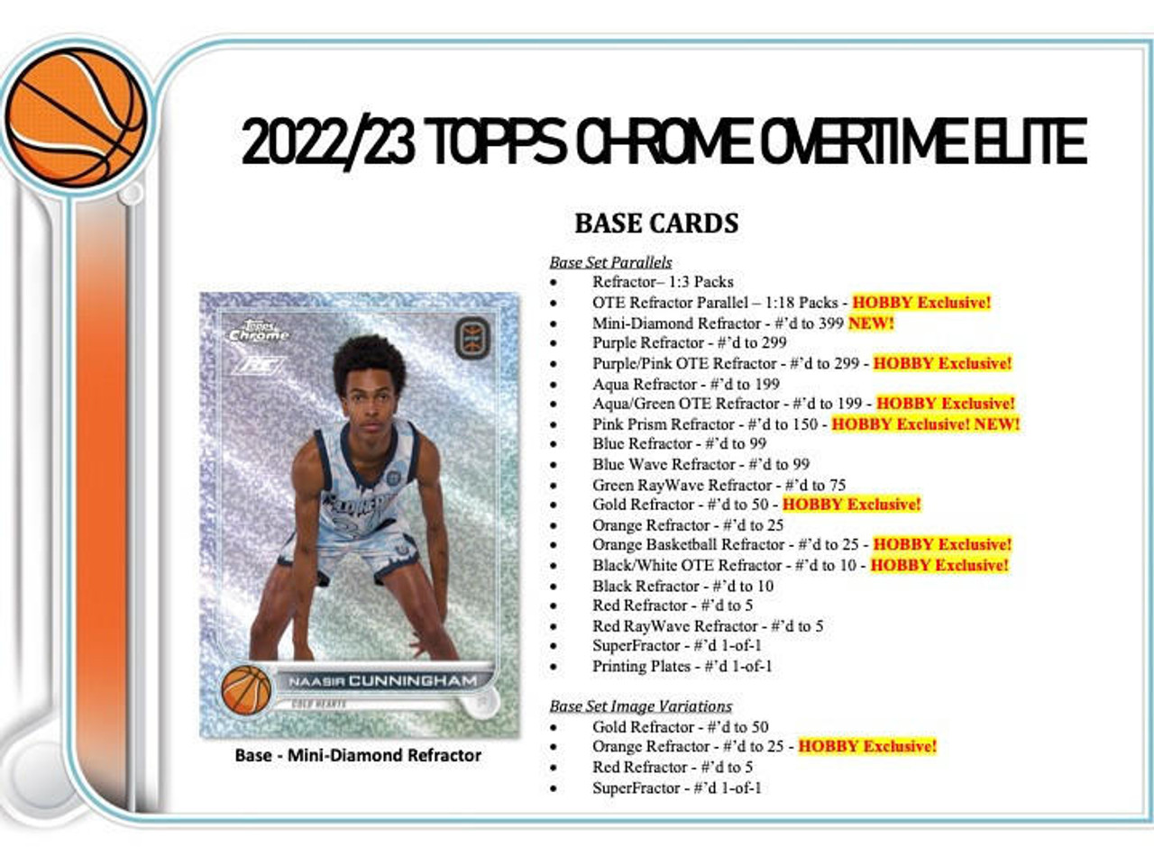 2022/23 Topps Chrome Overtime Elite Basketball Hobby 12 Box Case