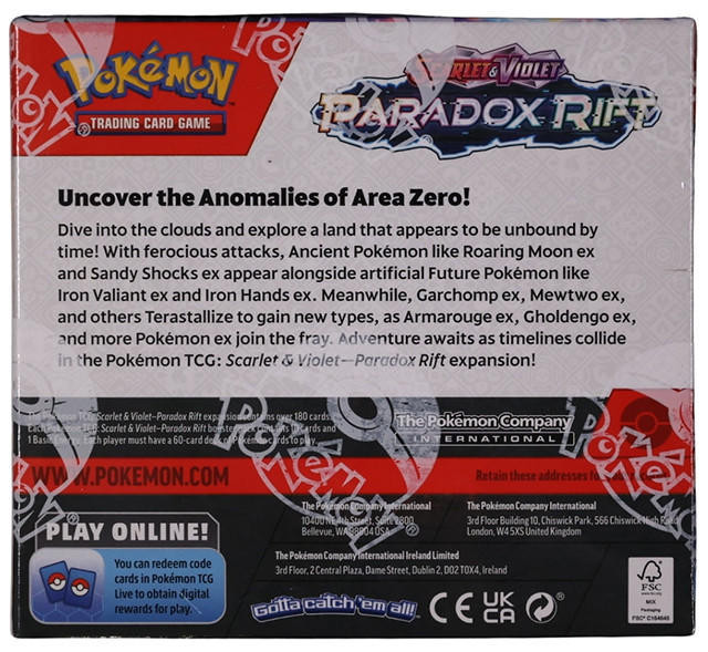 Pokemon Scarlet & Violet Paradox Rift Booster 6 Box Case