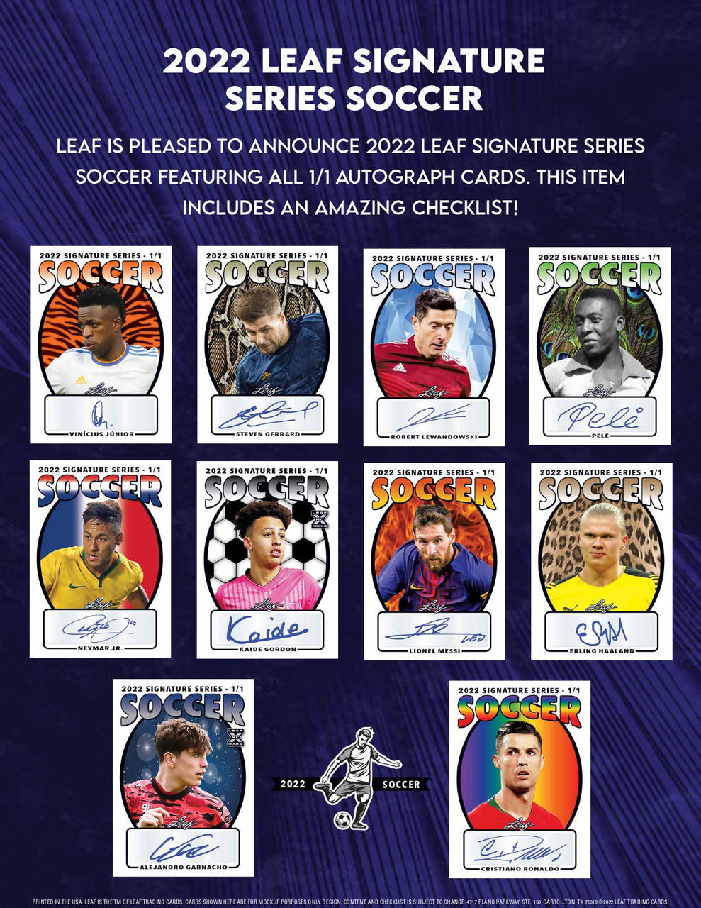 2022 Leaf Signature Series Soccer Hobby 10 Box Case