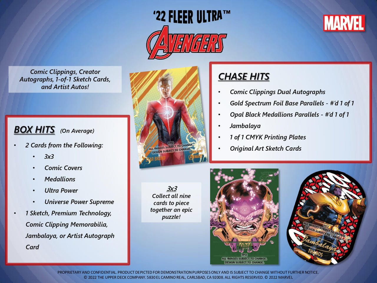 2022 Upper Deck Fleer Ultra Marvel Avengers Hobby Box