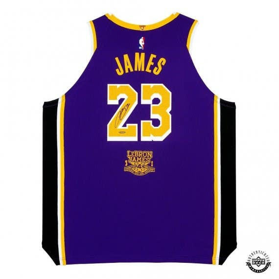 LeBron James Autographed Los Angeles Lakers Purple Authentic Nike