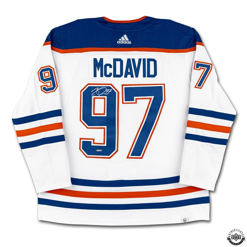 Connor McDavid Autographed White Adidas Edmonton Oilers Jersey