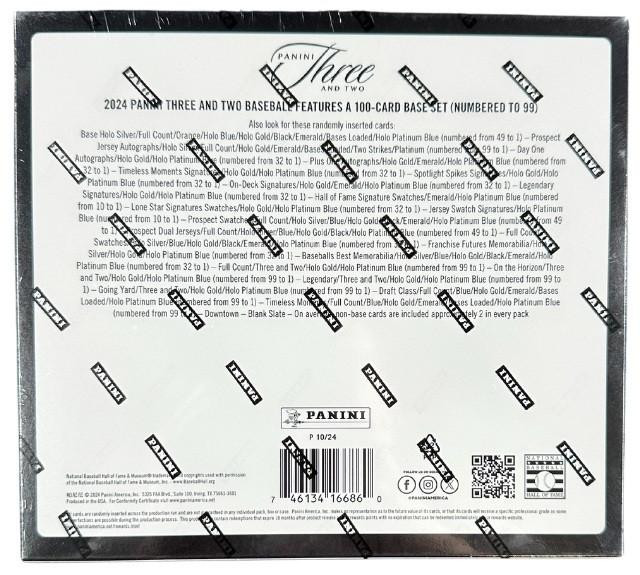 Boîte Panini Three & Two Baseball 2024 – Hobby Box Scellée – Cartes à Collectionner MLB