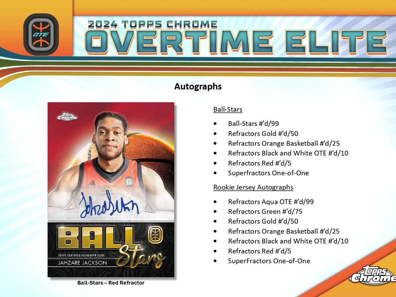Box+デッキ+パック NBA TOPPS CHROME OVER TIME ELITE HOBBY 2023/24 Topps Chrome Overtime Elite Basketball Hobby Box