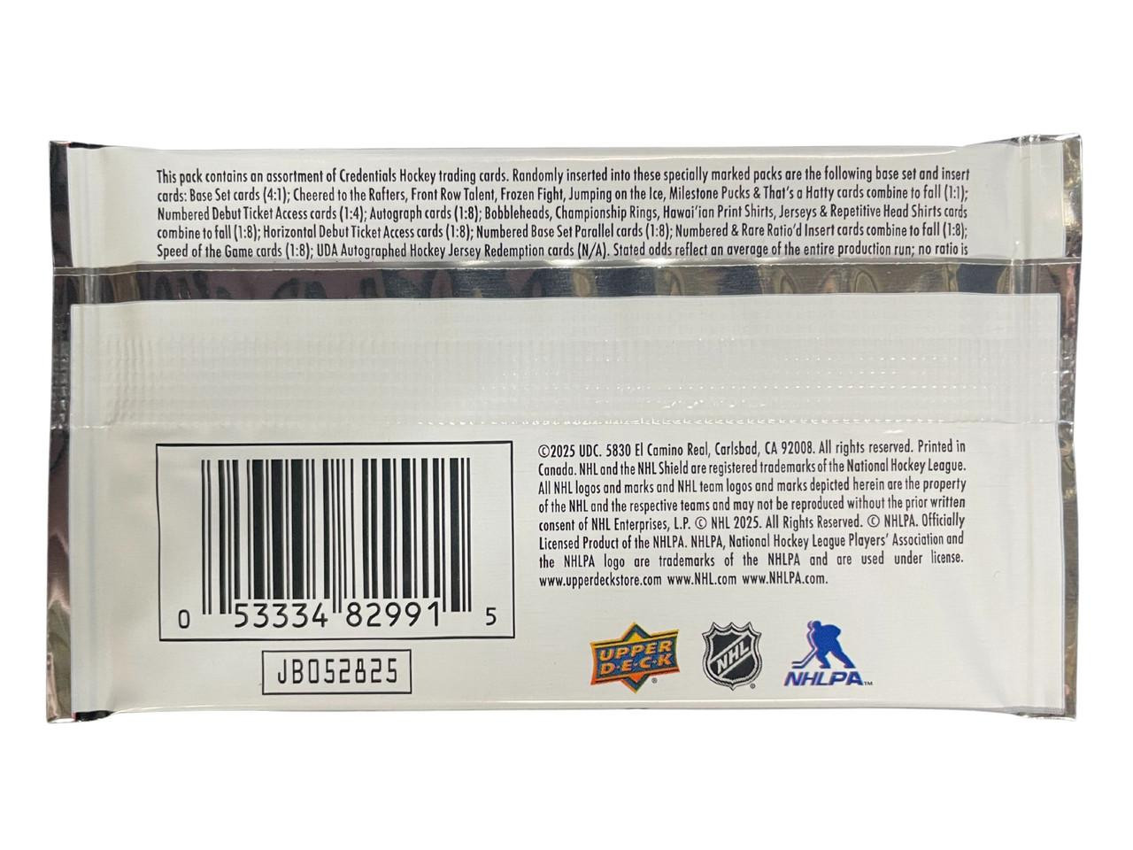 2024/25 Upper Deck Credentials Hockey Hobby Pack