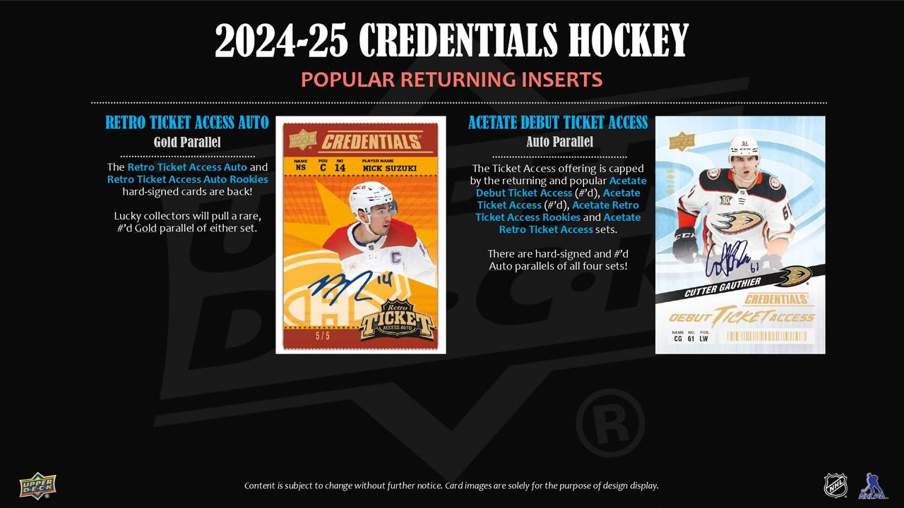 2024/25 Upper Deck Credentials Hockey Hobby 10 Box Case