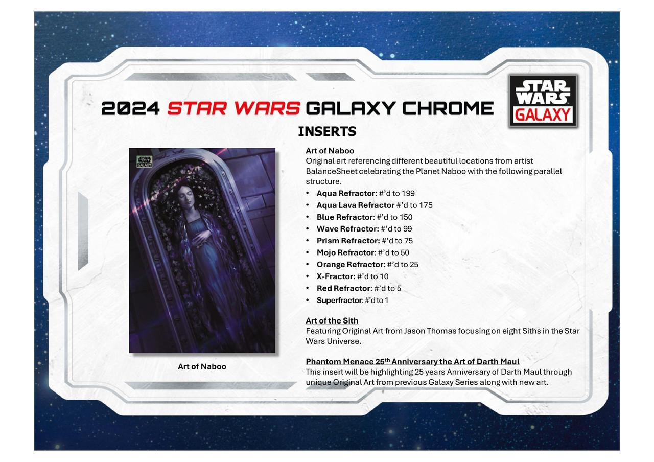 2024 Topps Star Wars Chrome Galaxy Hobby 12 Box Case