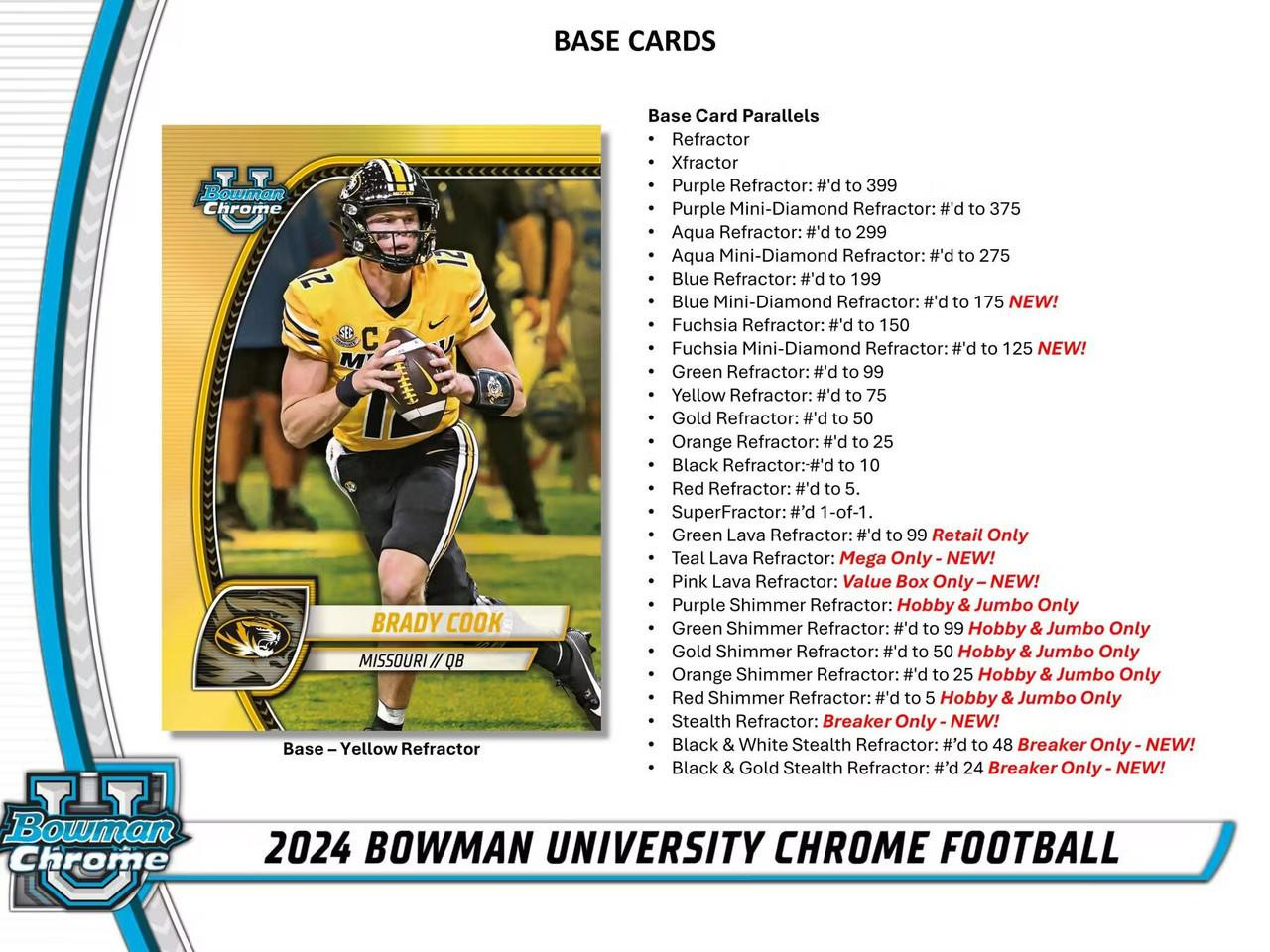 Topps 2024 Bowman Chrome University NFL Football Monster Box Gamestop F507c0