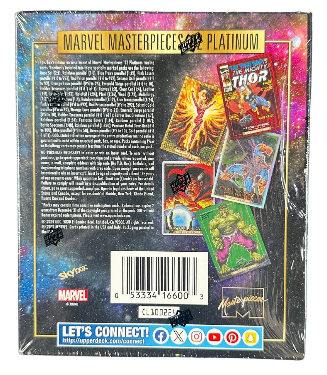 2024 Upper Deck Marvel Masterpieces '92 Platinum Hobby Box 2024 Upper Deck Marvel Masterpieces '92 Platinum Hobby Box