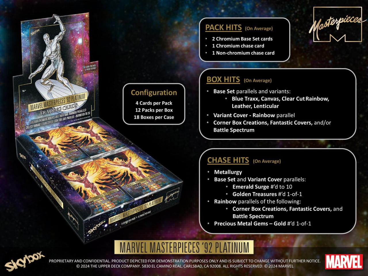 2024 Upper Deck Marvel Masterpieces '92 Platinum Hobby 18 Box Case