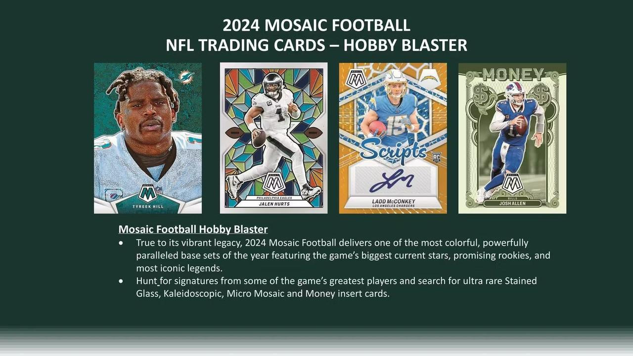 2025 Panini Mosaic Football Hobby Blaster Box – 36 Cards – NFL Trading Cards