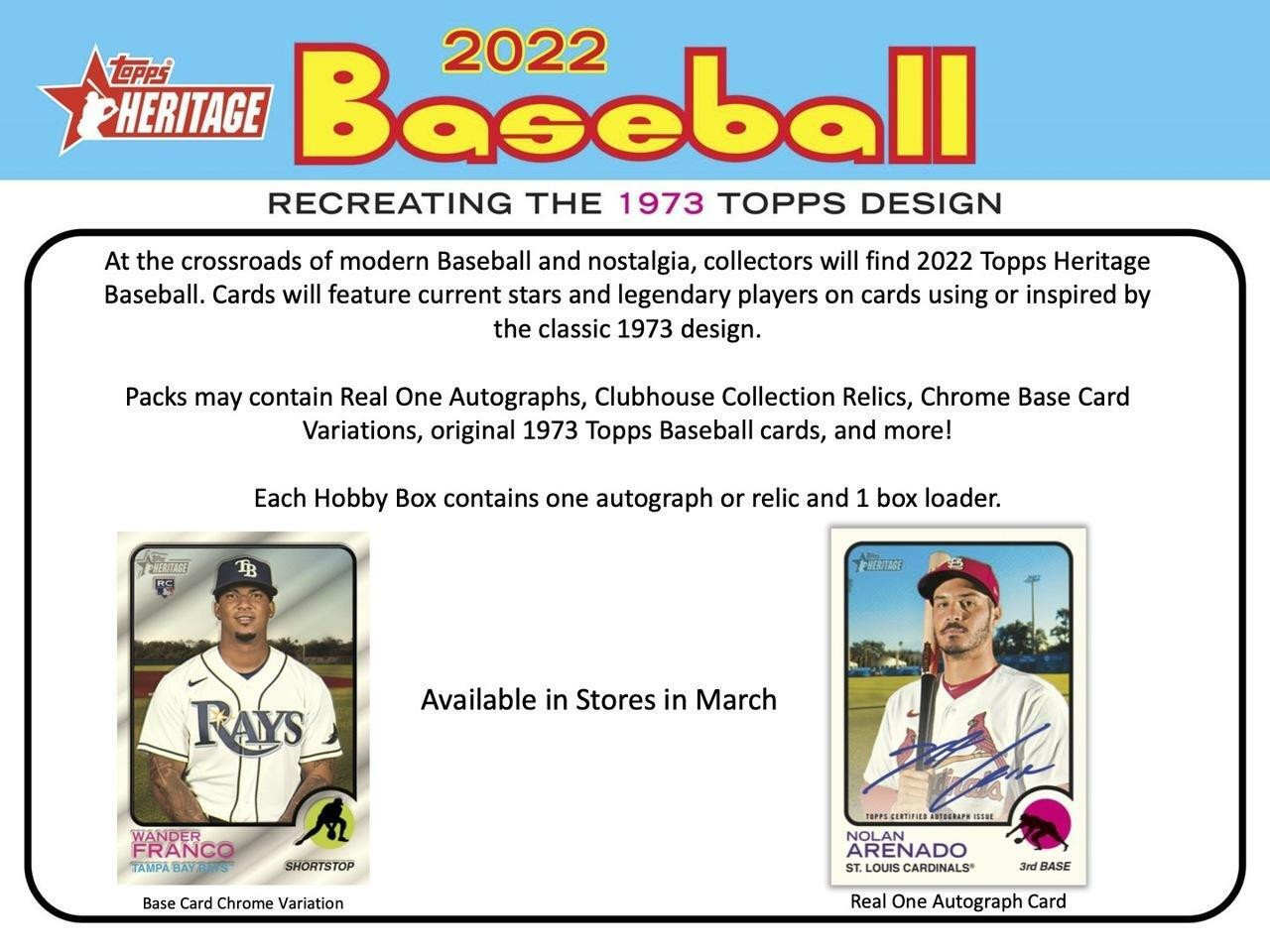 2022 Topps Heritage Baseball Hobby Box