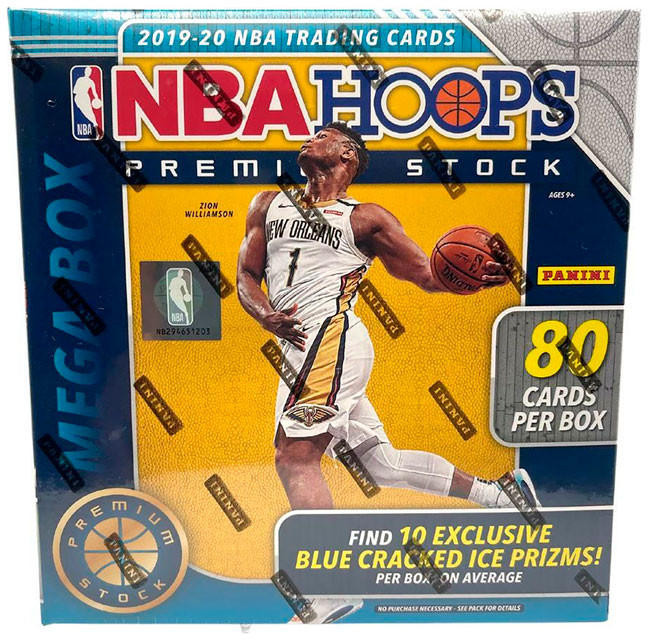 2019/20 Panini NBA Hoops Premium Stock Basketball Mega Box (Blue Prizms)