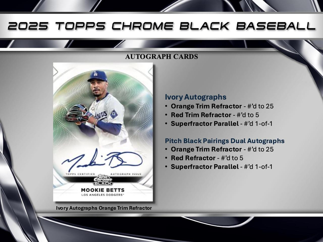 2025 Topps Chrome Black Baseball Hobby 12 Box Case