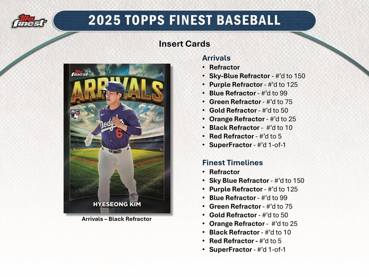 0 Topps Baseball Finest Box Hobby Sealed Factory Checklist 