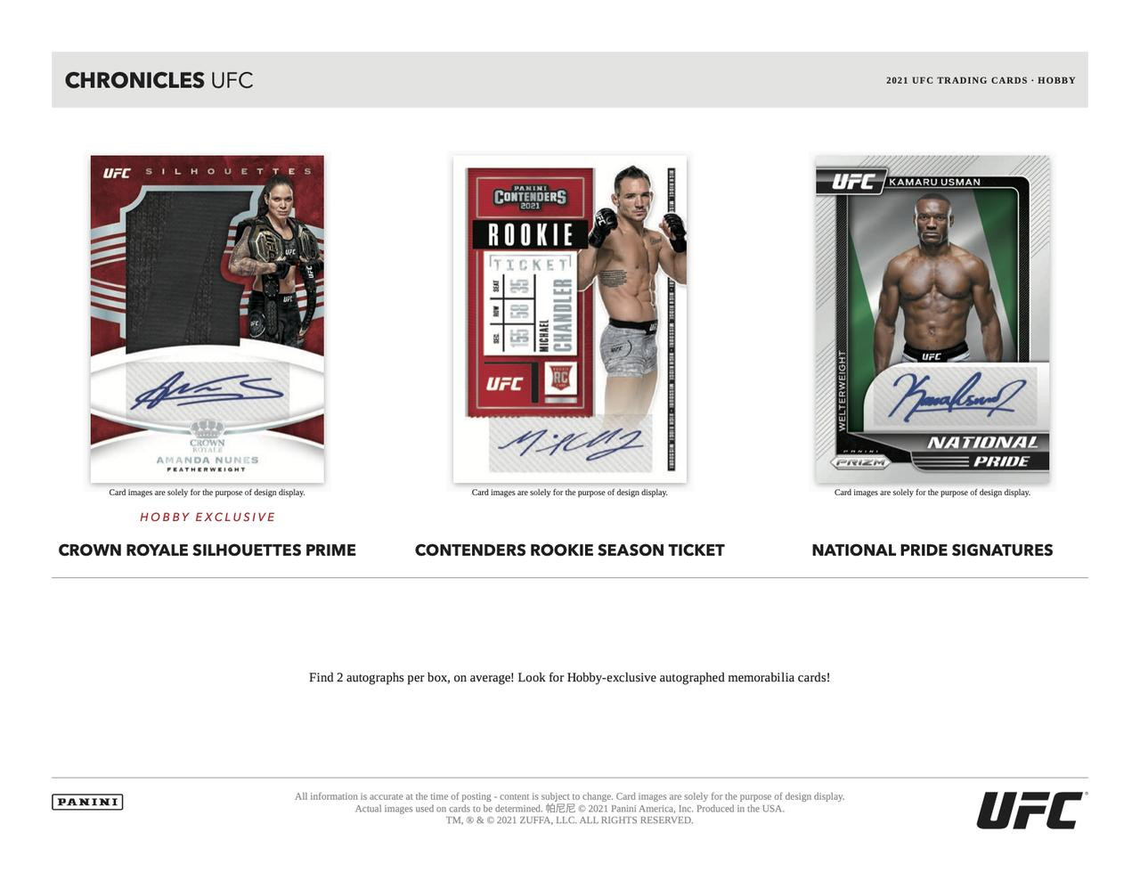 5 UFC Chronicles Hobby 2021 panini