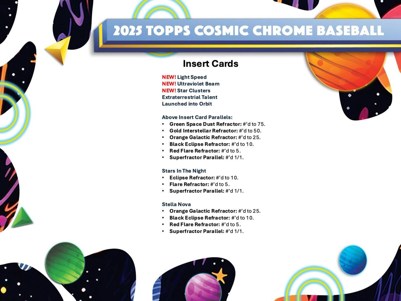 2025 Topps Cosmic Chrome Baseball Hobby 8 Box Case