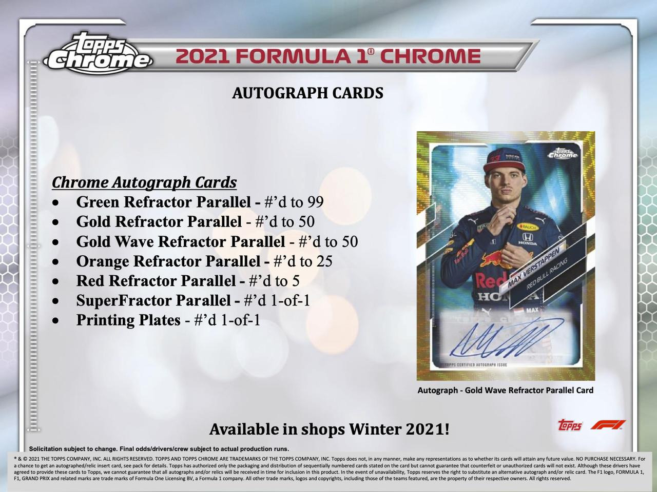 2021 Topps Chrome Formula 1 Racing Hobby Box