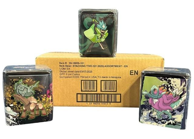 Pokemon 2025 Stacking 6 Tins Case