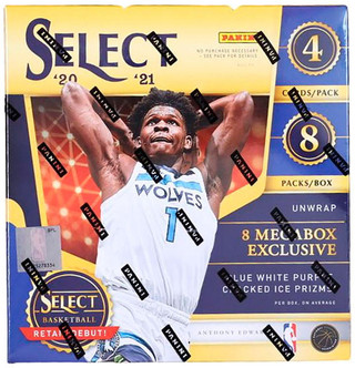 Panini Select 2020-21 NBA Basketball Mega Box (32 Cards, Blue