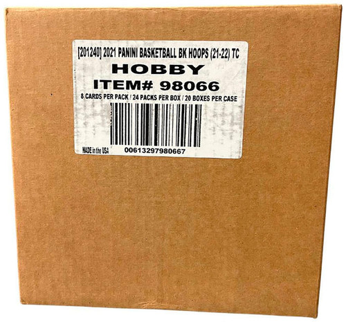 2021/22 Panini NBA Hoops Basketball Hobby 20 Box Case