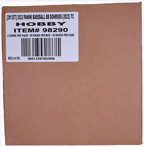 2022 Panini Donruss Baseball Hobby 16 Box Case