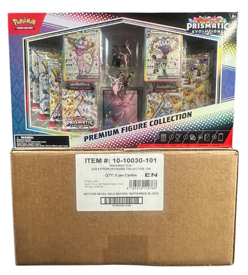 Pokemon Scarlet & Violet Prismatic Evolutions Premium Figure Collection 6 Box Case