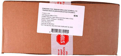 Pokemon Sword and Shield Brilliant Stars Elite Trainer 10 Box Case