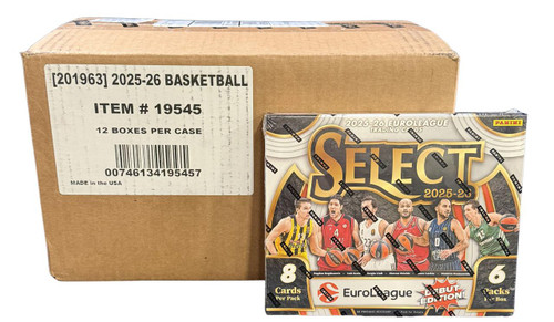 2025/26 Panini Select Euroleague Basketball Hobby 12 Box Case