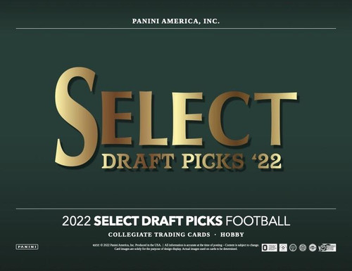 2022 Panini Select Collegiate Draft Picks Football Hobby 12 Box Case