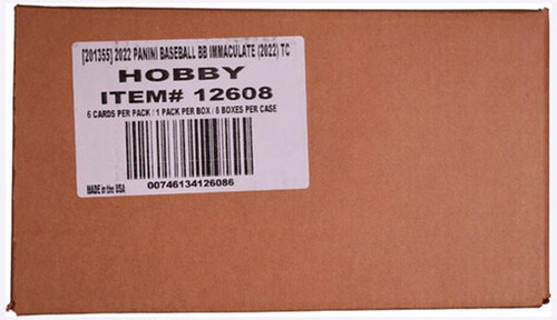 2022 Panini Immaculate Baseball Hobby 8 Box Case