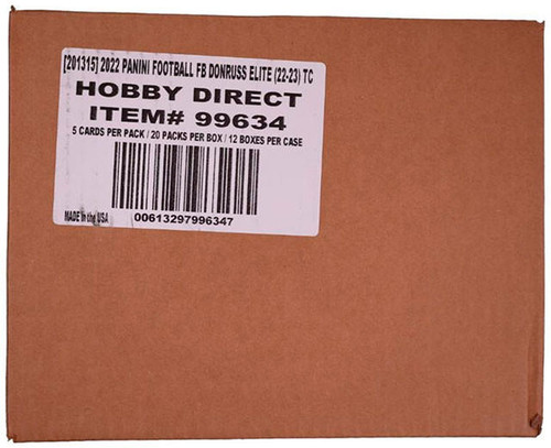 2022 Panini Donruss Elite Football Hobby 12 Box Case