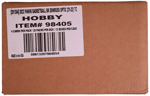 2021/22 Panini Donruss Optic Basketball Hobby 12 Box Case