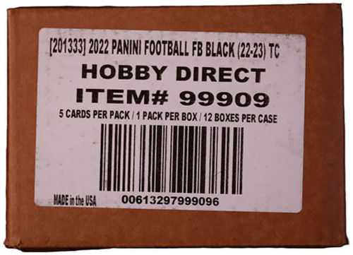 2022 Panini Black Football Hobby 12 Box Case