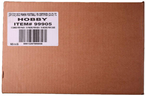 2022 Panini Certified Football Hobby 16 Box Case