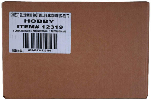 2022 Panini Absolute Football Hobby 12 Box Case