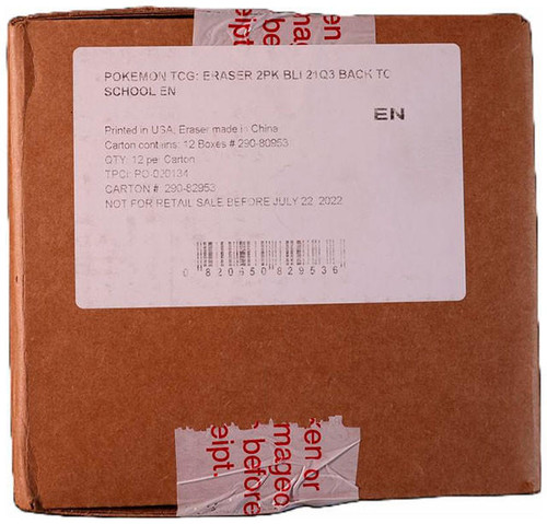 Pokemon Back to School Eraser 12 Blister Case