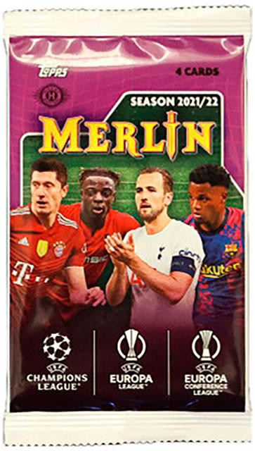 2021/22 Topps UEFA Champions League Merlin Chrome Soccer Hobby Pack