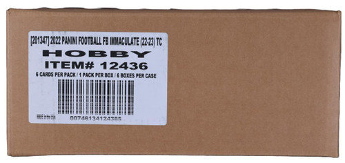 2022 Panini Immaculate Football Hobby 6 Box Case