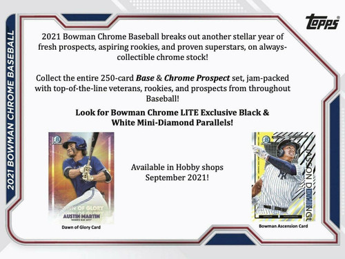 2021 Bowman Chrome Baseball Lite 16 Box Case